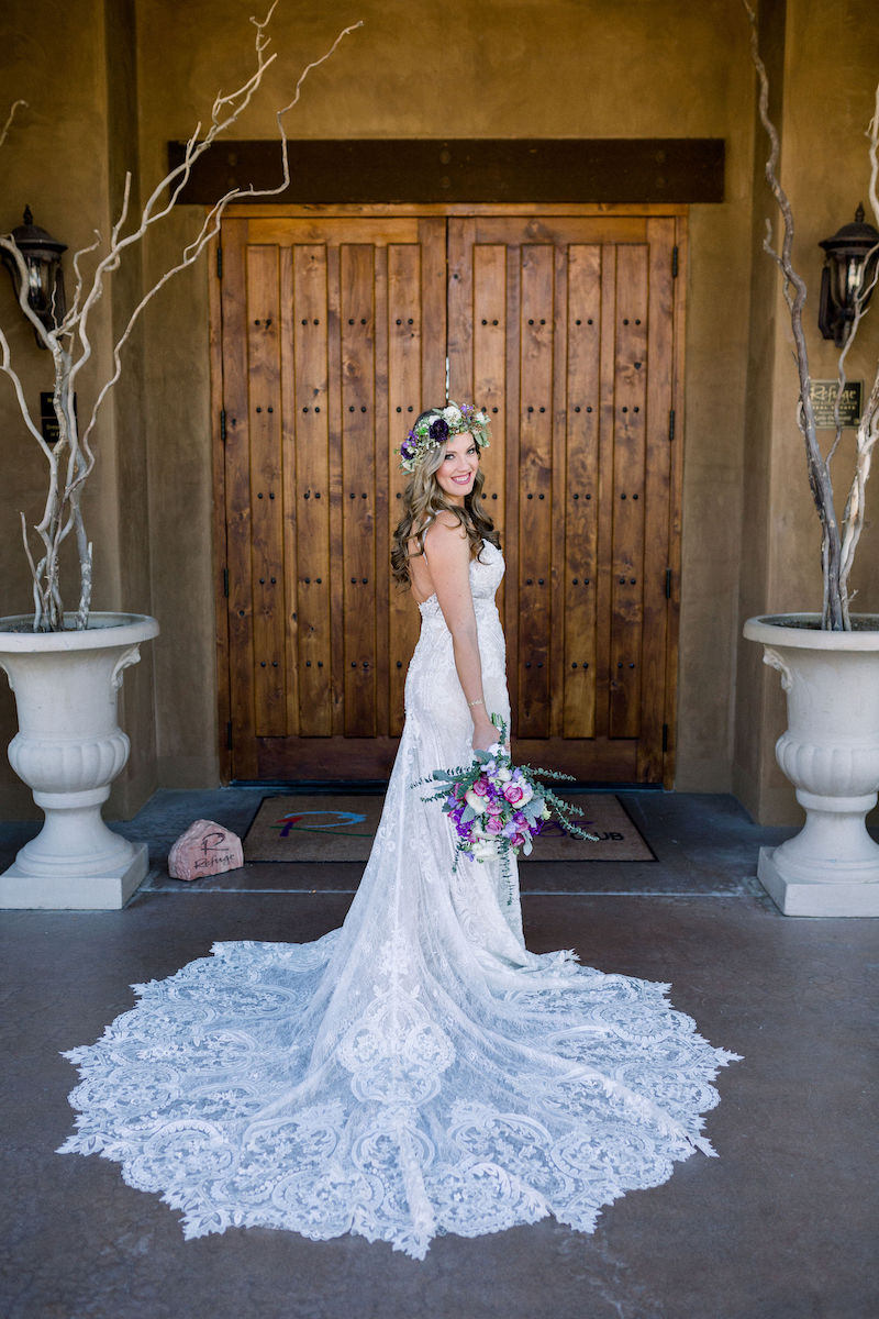 bride at front door
